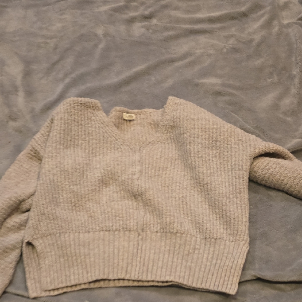 Debut Taupe V-Neck Sweater